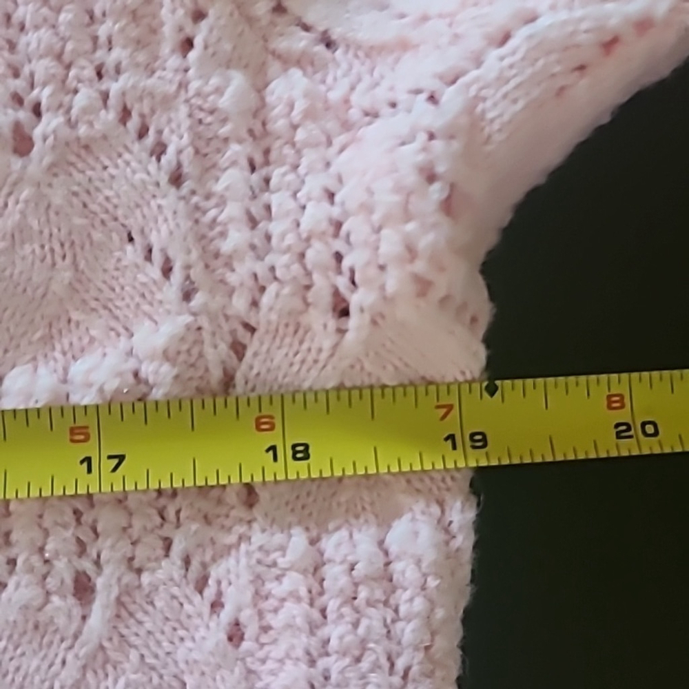Wintuk "styled by Rose*. Vintage pink.Crochet knit cardigan made in USA. (#1244) - Picture 8 of 13
